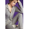 Heather Gray Long Sleeve Classic Stretch 2 Piece Pajamas (1X-3X)